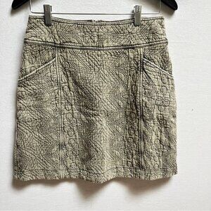 Anthropologie Pilcro Quilted Embossed Skirt Sz 4